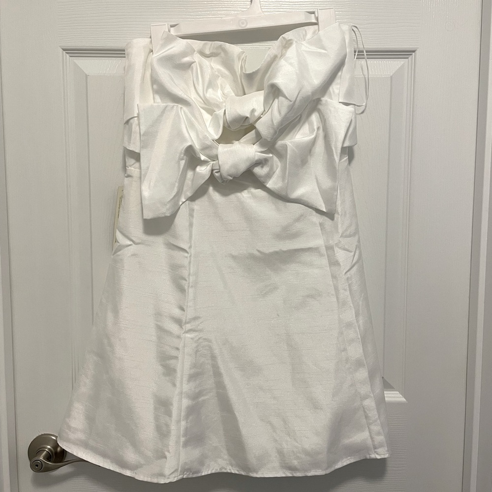 Anthropologie White Bow Dress NWT SIZE L